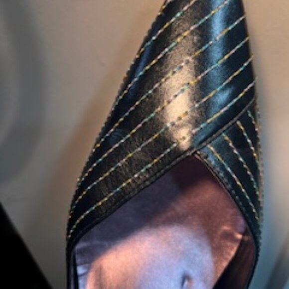 Imported Stitched Genuine Leather Adjustable Sling Back Pump - Picture 5 of 5